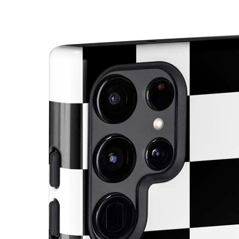 Black and White Checkered Galaxy S25 Ultra Impact Case