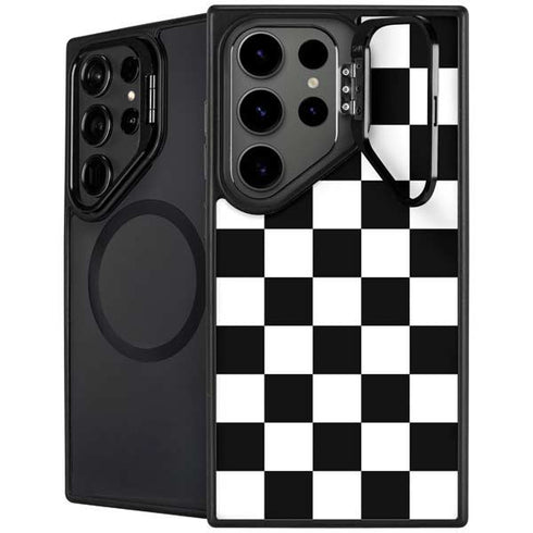 Black and White Checkered Galaxy S24 Ultra Kickstand Case