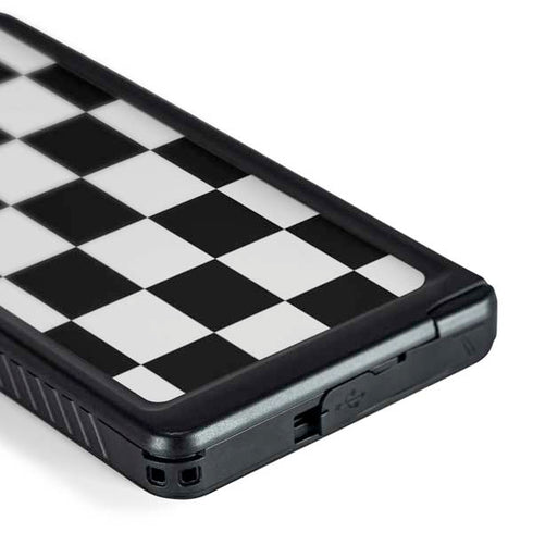 Black and White Checkered Galaxy S24 Ultra Waterproof Case