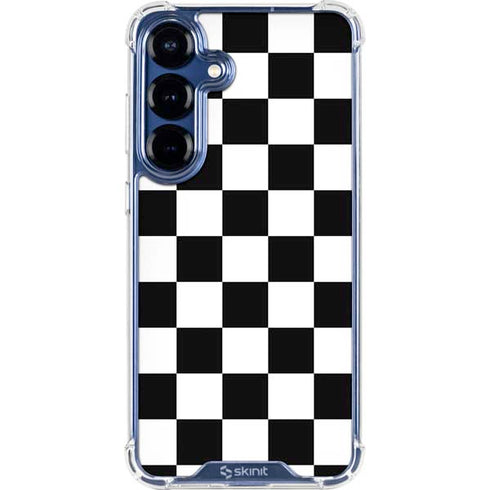 Black and White Checkered Galaxy S25 Plus Clear Case