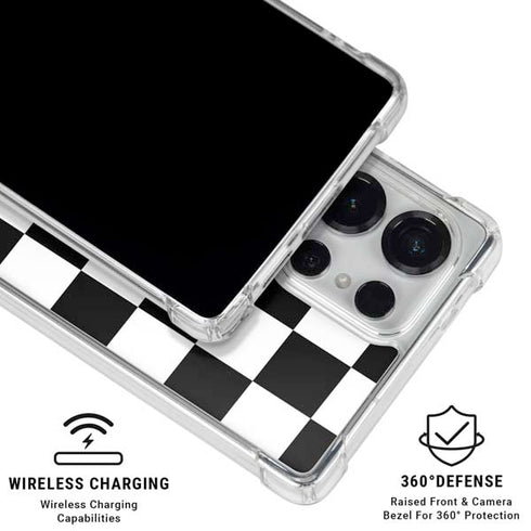 Black and White Checkered Galaxy S25 Ultra Clear Case