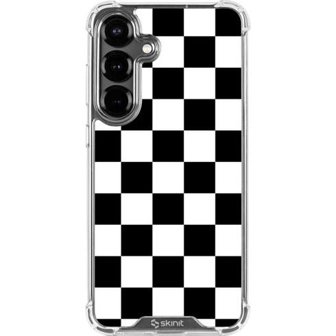 Black and White Checkered Galaxy S26 Clear Case