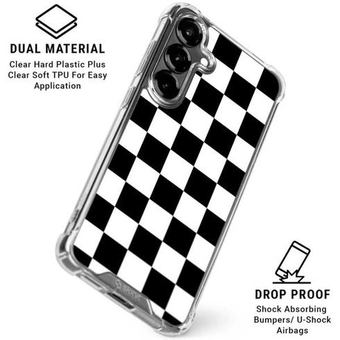 Black and White Checkered Galaxy S26 Clear Case