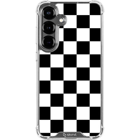 Black and White Checkered Galaxy S26 Plus Clear Case