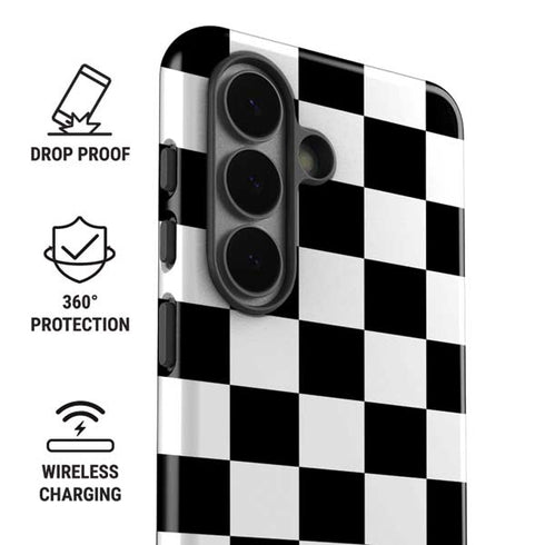 Black and White Checkered Galaxy S26 Plus Impact Case