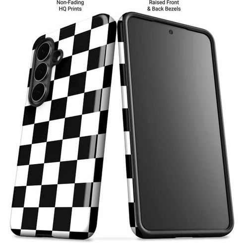 Black and White Checkered Galaxy S26 Plus Impact Case