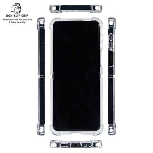Black and White Checkered Galaxy Z Flip6 Clear Case
