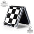 Black and White Checkered Galaxy Z Flip7 Clear Case