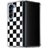 Black and White Checkered Galaxy Z Fold5 5G Clear Case