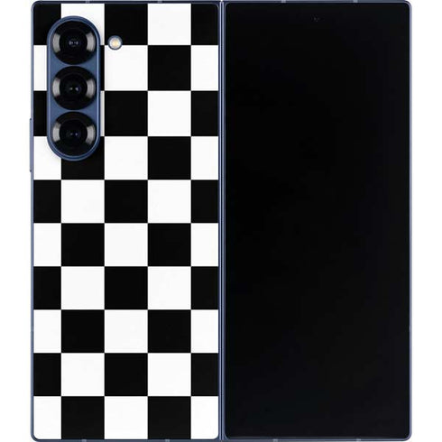 Black and White Checkered Galaxy Z Fold6 Skin