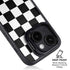 Black and White Checkered iPhone 15 Kickstand Case