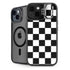 Black and White Checkered iPhone 15 Plus Kickstand Case