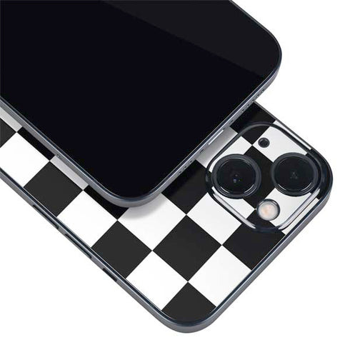 Black and White Checkered iPhone 15 Skin