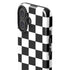 Black and White Checkered iPhone 16 Plus Impact Case