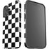 Black and White Checkered iPhone 16 Plus Impact Case