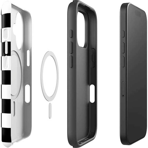 Black and White Checkered iPhone 16 Plus Magsafe Impact Case