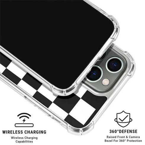 Black and White Checkered iPhone 16 Pro Clear Case