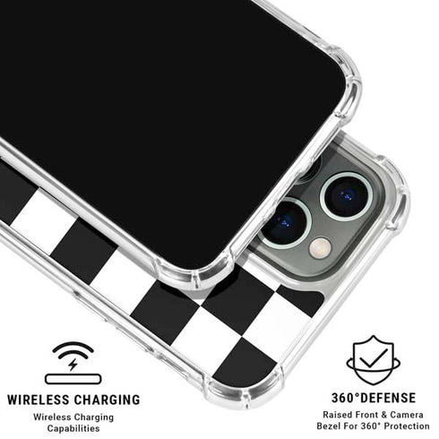 Black and White Checkered iPhone 16 Pro Max Clear Case