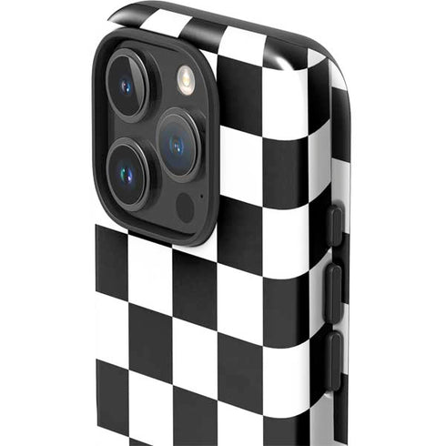 Black and White Checkered iPhone 16 Pro Max Impact Case