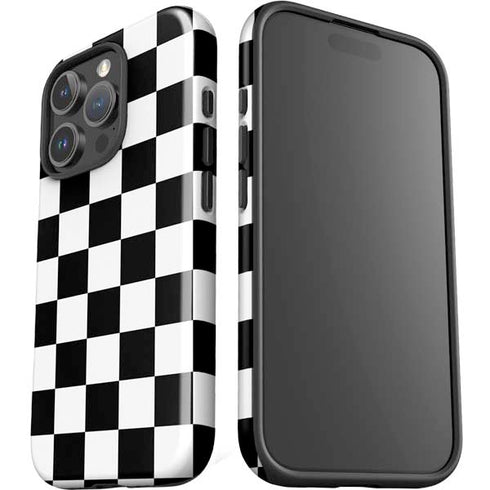 Black and White Checkered iPhone 16 Pro Max Impact Case