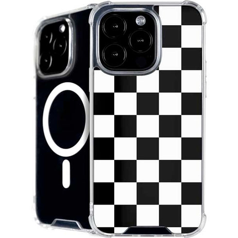 Black and White Checkered iPhone 16 Pro Max MagSafe Case