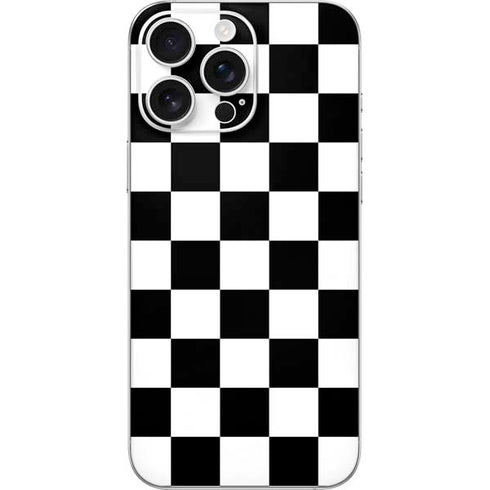 Black and White Checkered iPhone 16 Pro Max Skin