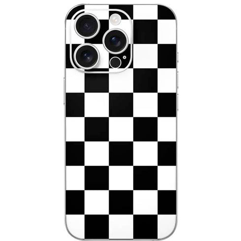 Black and White Checkered iPhone 16 Pro Skin