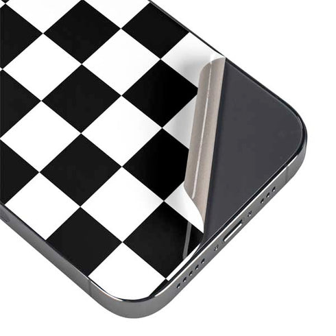 Black and White Checkered iPhone 16 Pro Skin