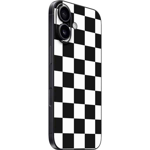 Black and White Checkered iPhone 16 Skin