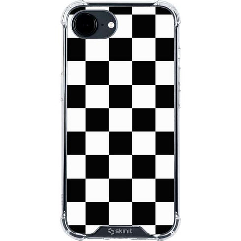 Black and White Checkered iPhone 16e Clear Case