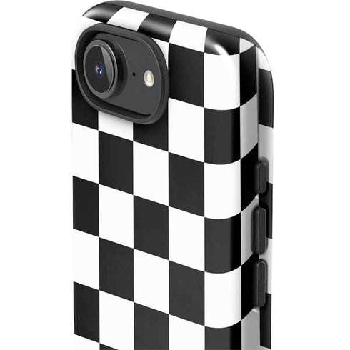 Black and White Checkered iPhone 16e Impact Case