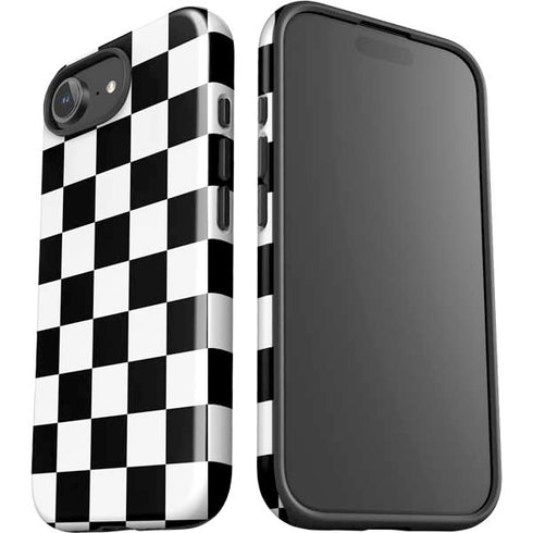 Black and White Checkered iPhone 16e Impact Case