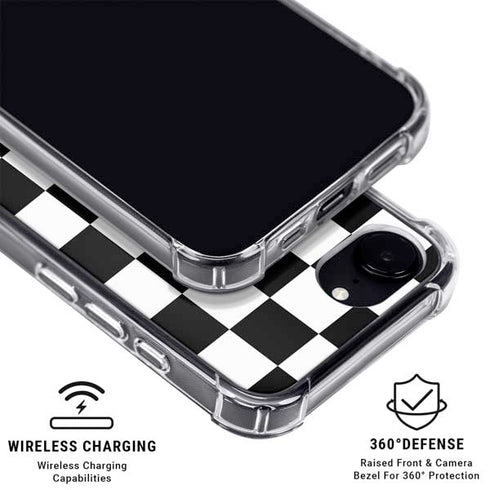 Black and White Checkered iPhone 16e MagSafe Case