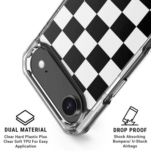 Black and White Checkered iPhone 17 Air Clear Case