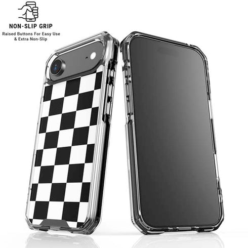 Black and White Checkered iPhone 17 Air Clear Case