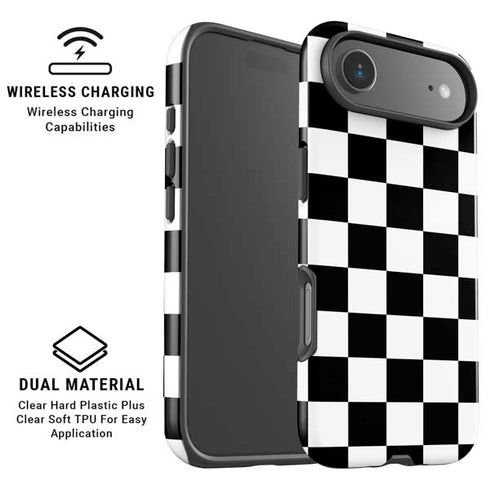 Black and White Checkered iPhone 17 Air Magsafe Impact Case