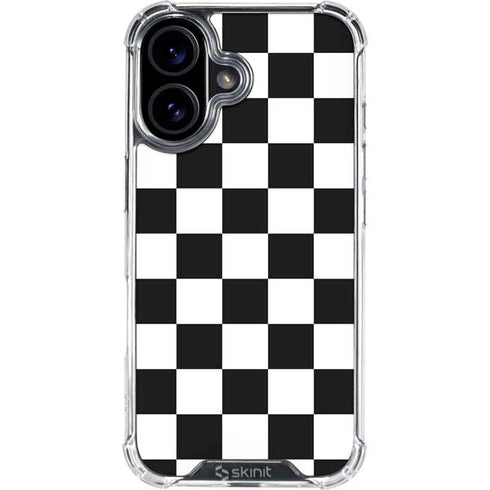 Black and White Checkered iPhone 17 Clear Case