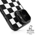 Black and White Checkered iPhone 17 Kickstand Case