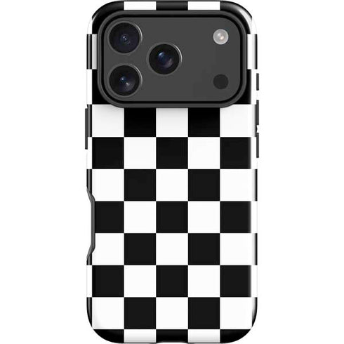 Black and White Checkered iPhone 17 Pro Impact Case