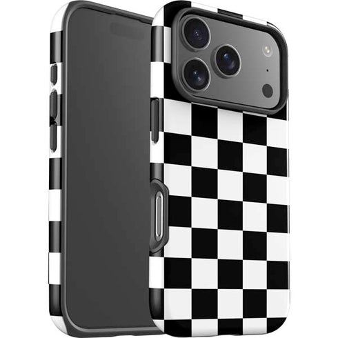 Black and White Checkered iPhone 17 Pro Impact Case