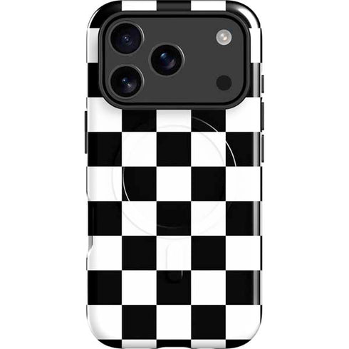 Black and White Checkered iPhone 17 Pro Magsafe Impact Case