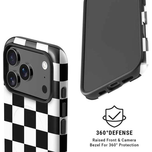 Black and White Checkered iPhone 17 Pro Magsafe Impact Case