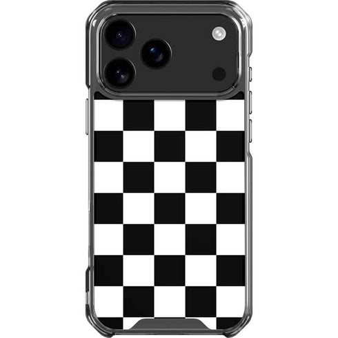Black and White Checkered iPhone 18 Pro Max Clear Case