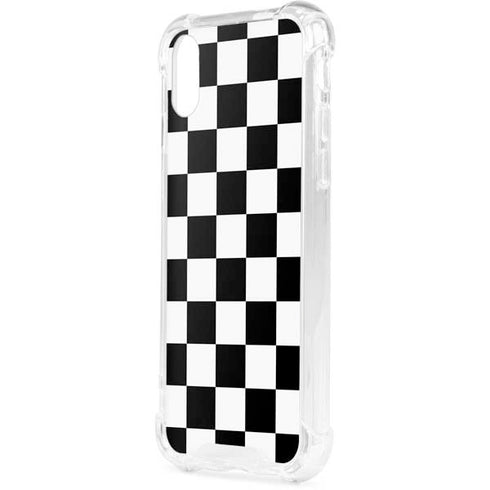 Black and White Checkered iPhone XS Clear Case