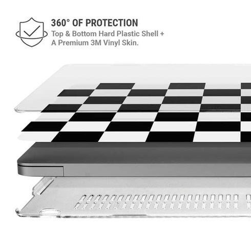 Black and White Checkered MacBook Pro 14in (2021-24) Case plus Skin