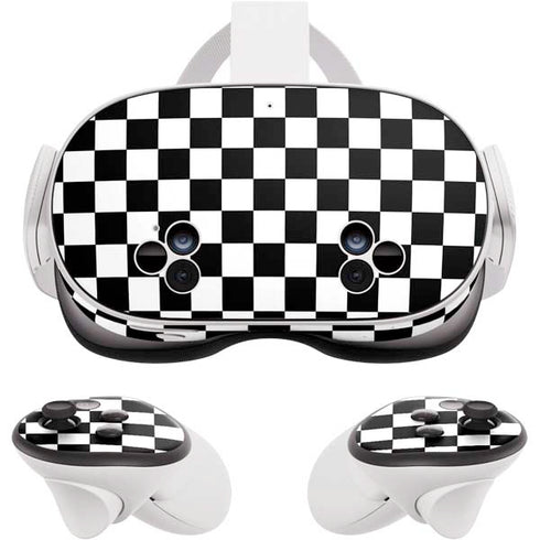 Black and White Checkered Meta Quest 3S Skin
