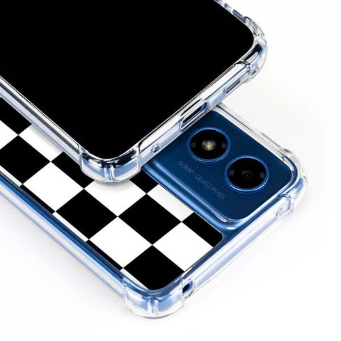 Black and White Checkered Moto G 5G (2024) Clear Case