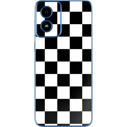 Black and White Checkered Moto G Play 4G (2024) Skin