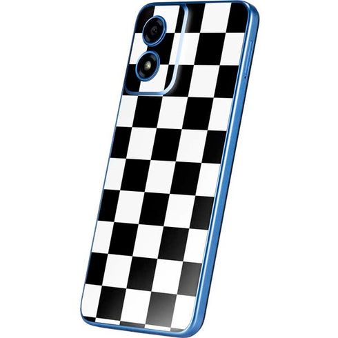 Black and White Checkered Moto G Play 4G (2024) Skin