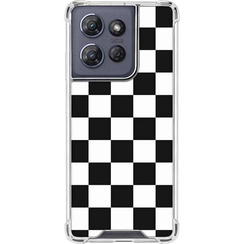 Black and White Checkered Moto G Power 5G (2025) Clear Case